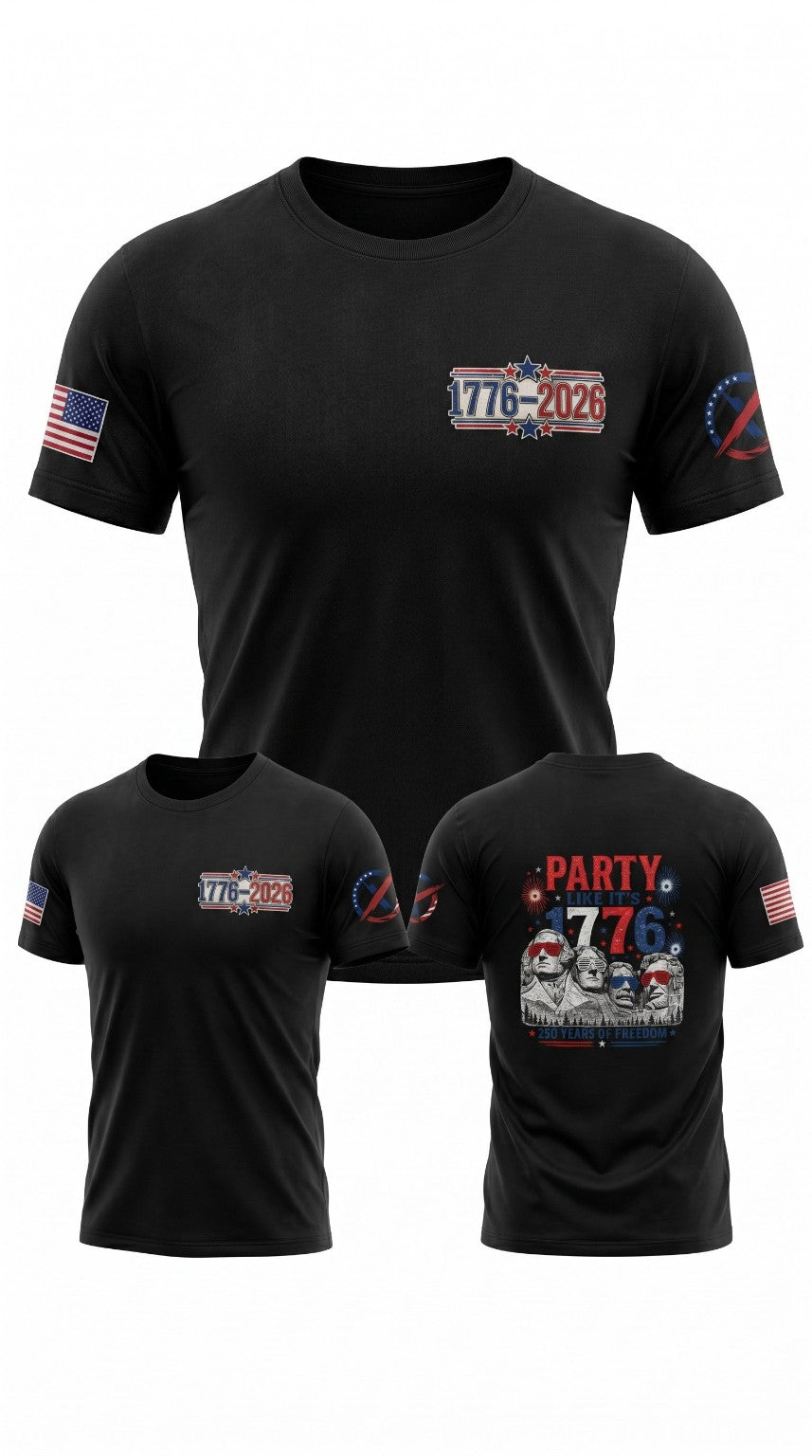Party Like It’s 1776 Presidents 250th Anniversary Tee